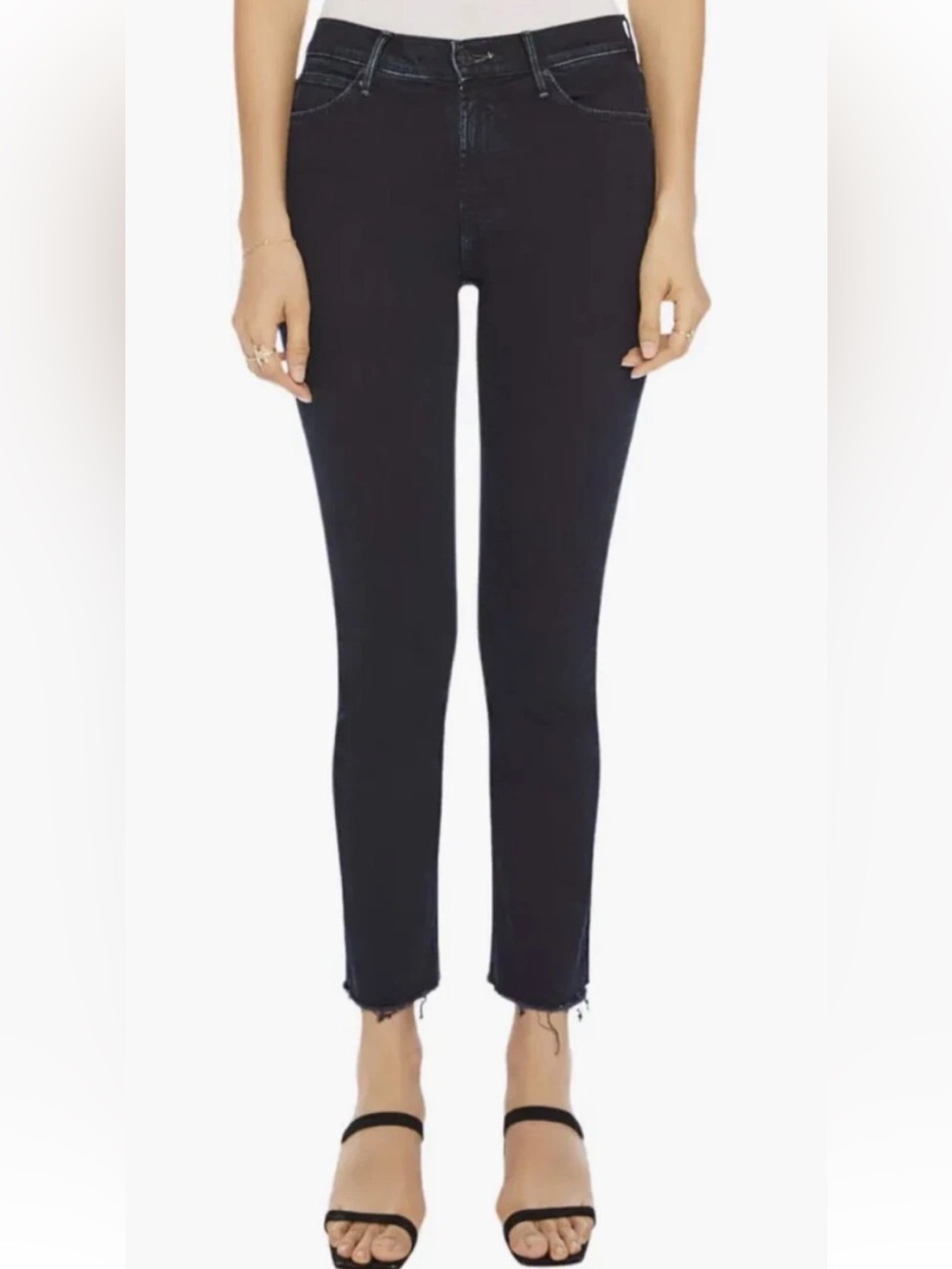 Mother Mid Rise Dazzler Ankle Fray Jeans Womens 27